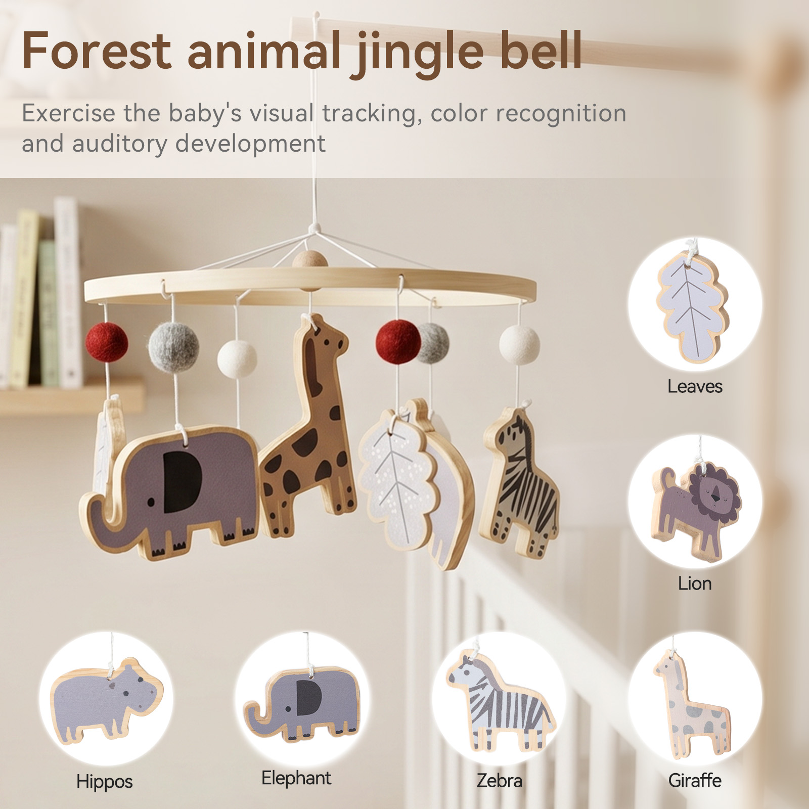 Wooden Forest Baby Bed Bell An - Crib Mobile Musical review and price