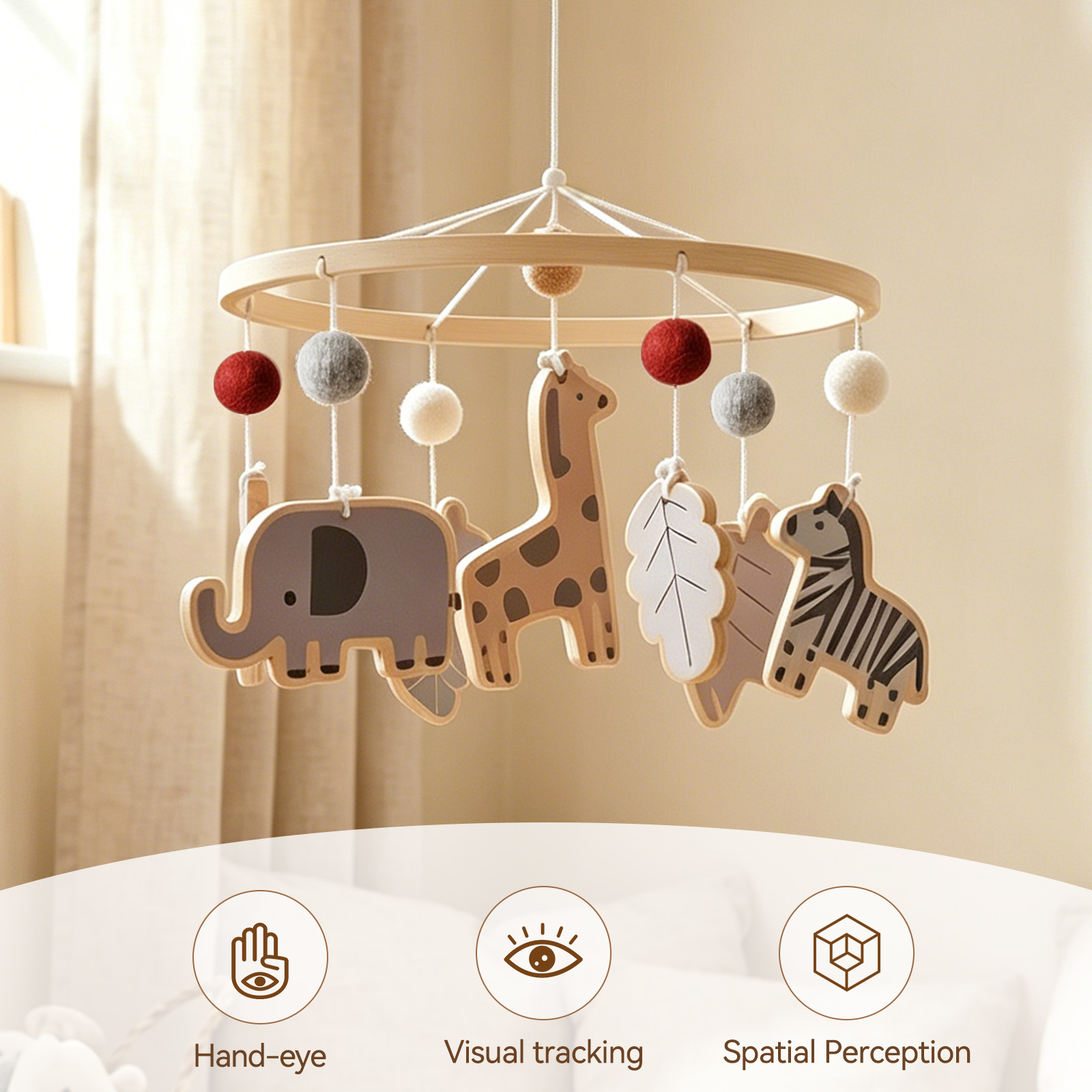 Wooden Forest Baby Bed Bell An - Crib Mobile Musical review and price