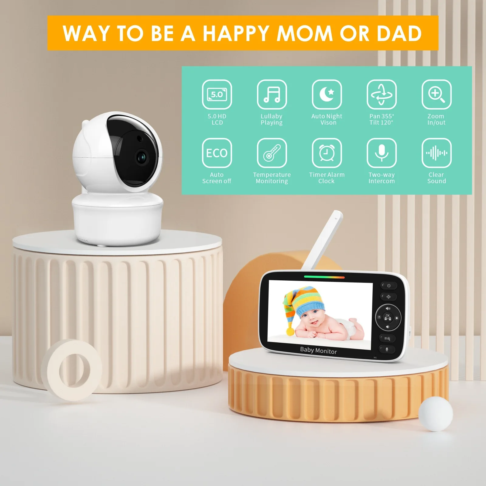 Baby Monitor with 5-inch LCD S - Baby Nursery Videos review and price