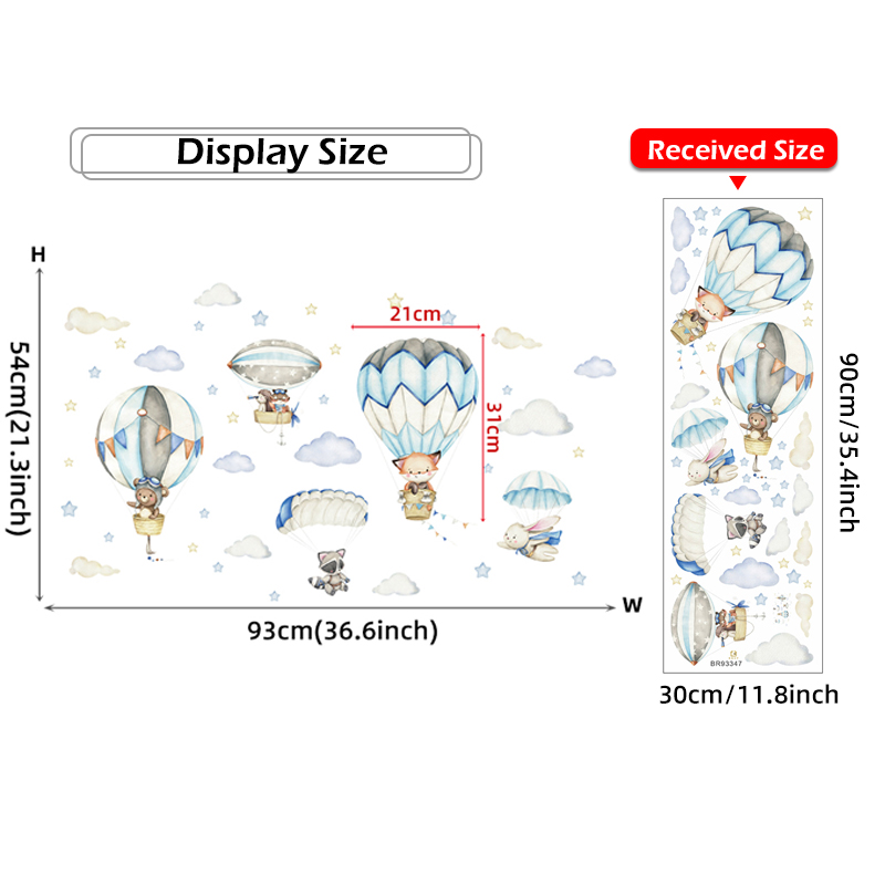 Cartoon Cute Animals Hot Air B - Baby Nursery Items review and price