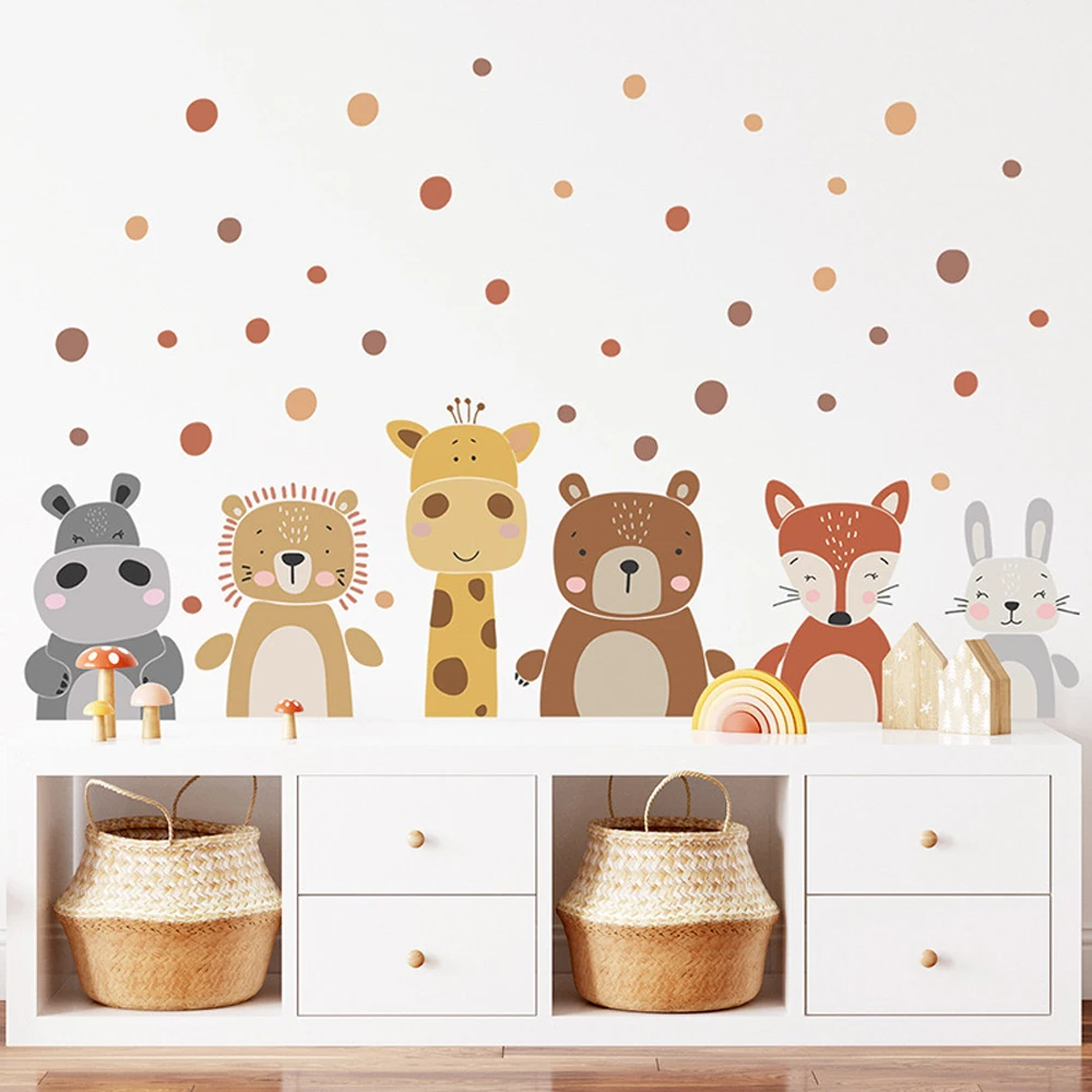 Boho Cute Giraffe Bear Animals - Baby Nursery Peel And Stick Wallpaper review and price