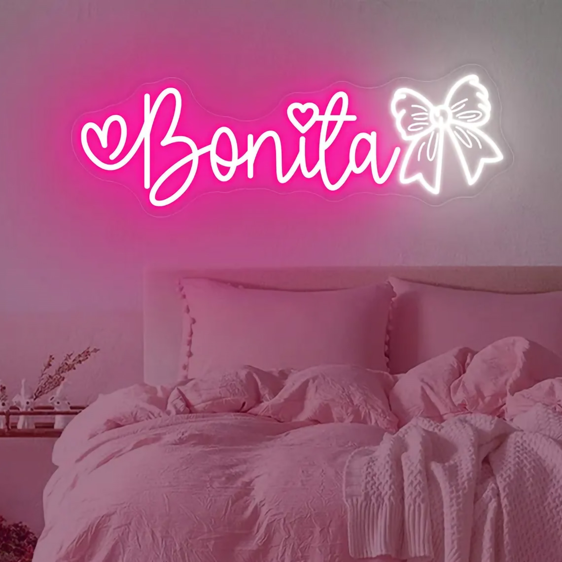 Custom Bow Name Neon Sign for  - Baby Nursery Room review and price
