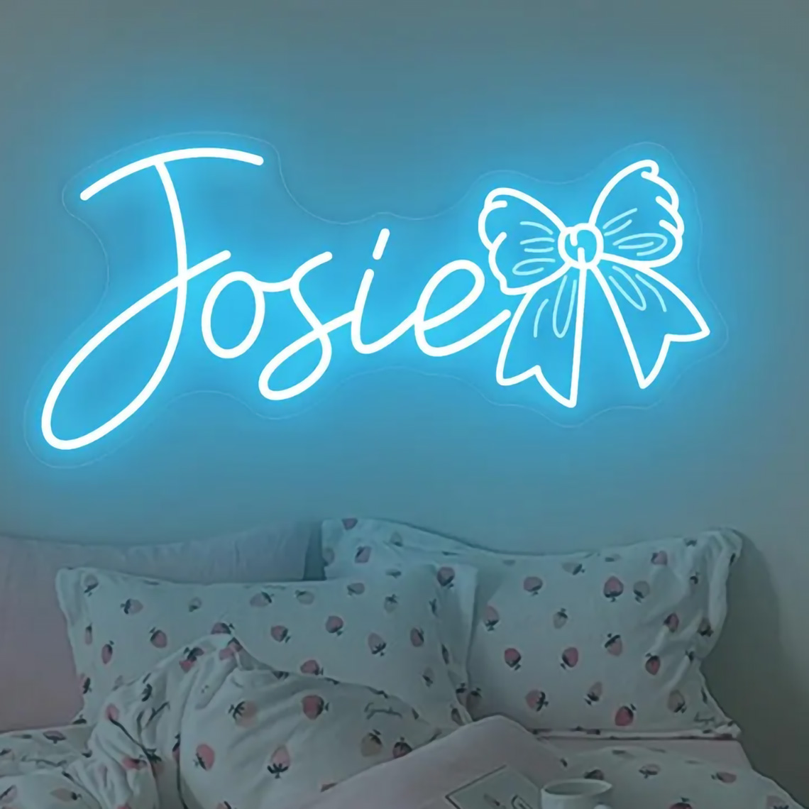Custom Bow Name Neon Sign for  - Baby Nursery Room review and price