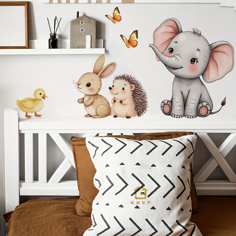 Cartoon Animal Wall Sticker -  - Baby Nursery Room review and price