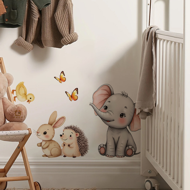 Cartoon Animal Wall Sticker -  - Baby Nursery Room review and price