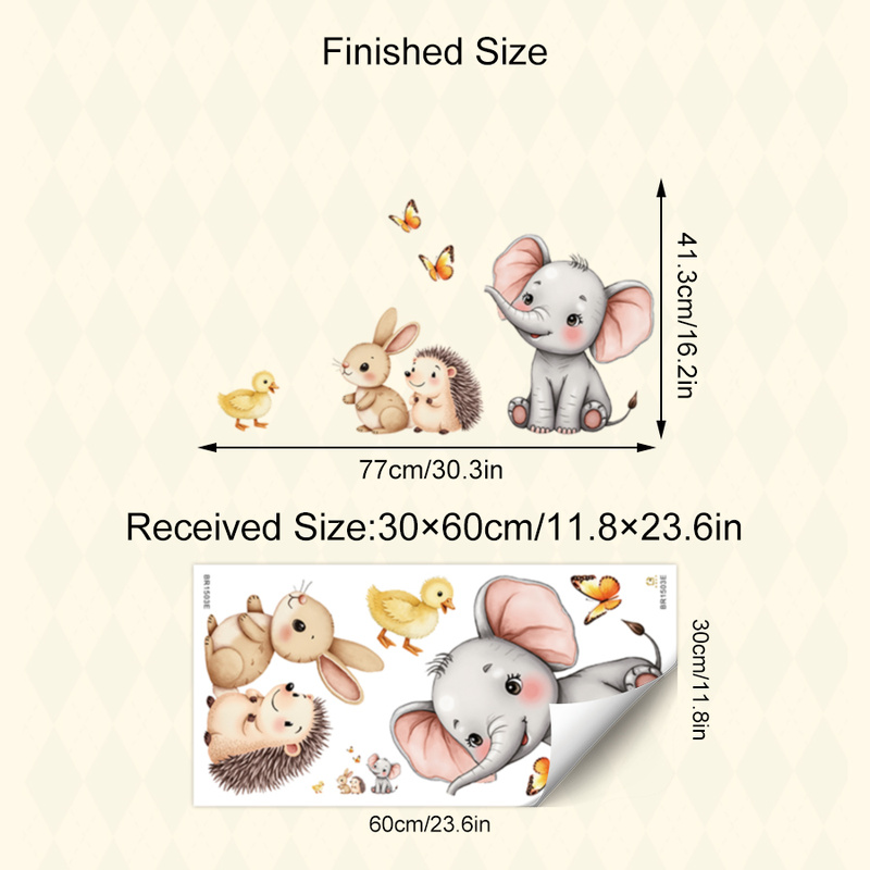 Cartoon Animal Wall Sticker -  - Baby Nursery Room review and price