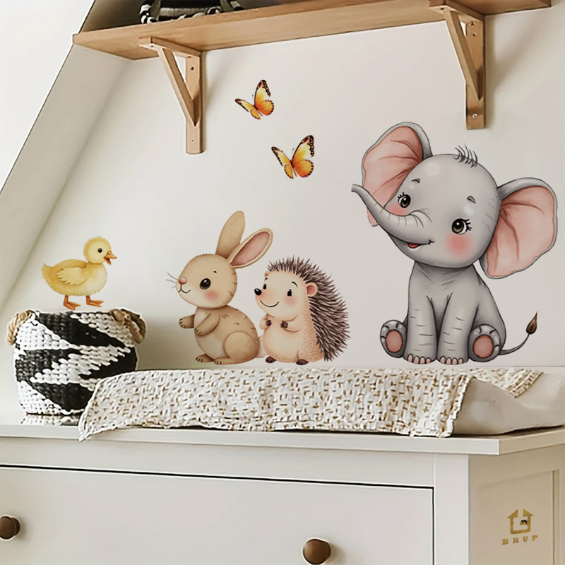 Cartoon Animal Wall Sticker -  - Baby Nursery Room review and price