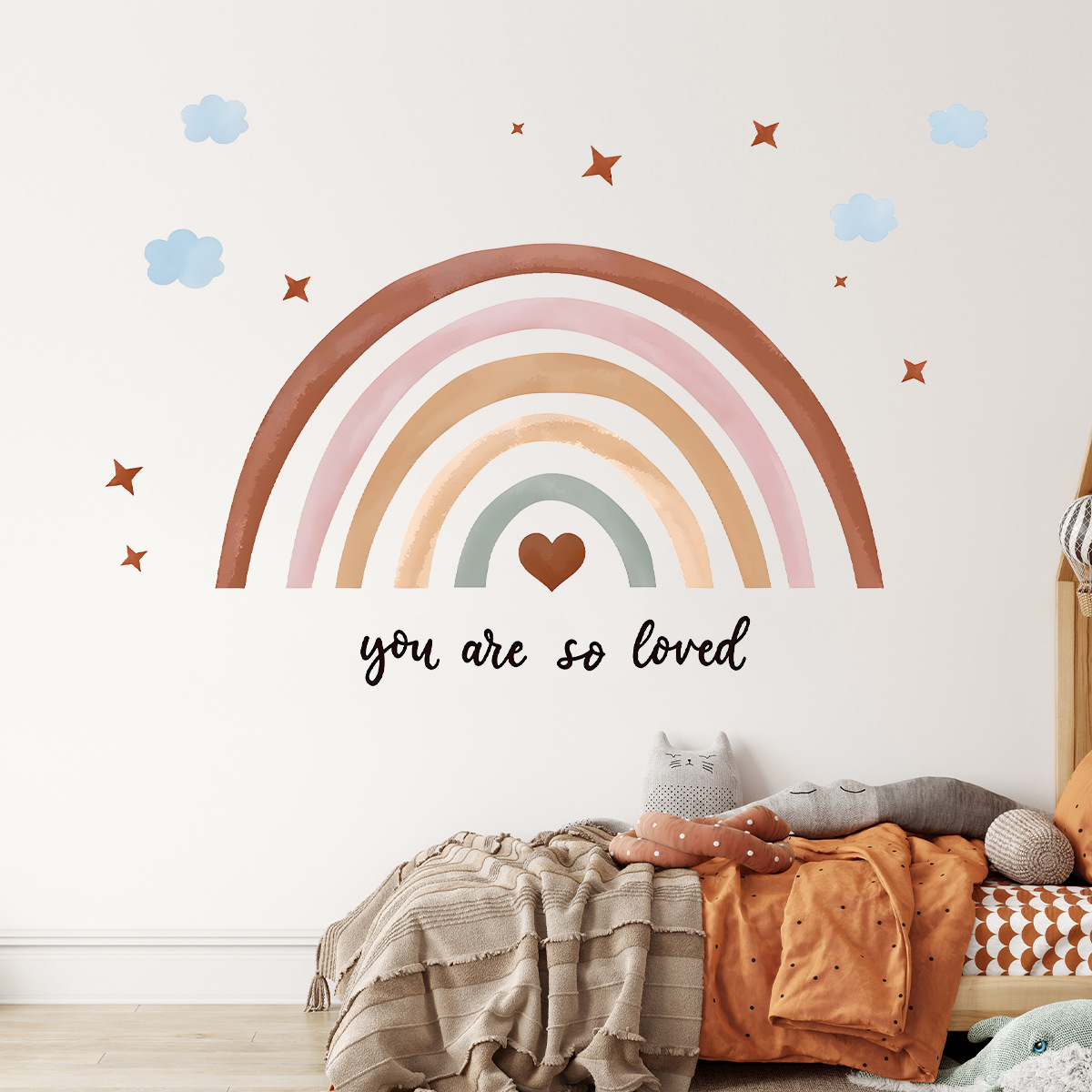 Boho Rainbow Wall Sticker Peel - Baby Nursery Peel And Stick Wallpaper review and price
