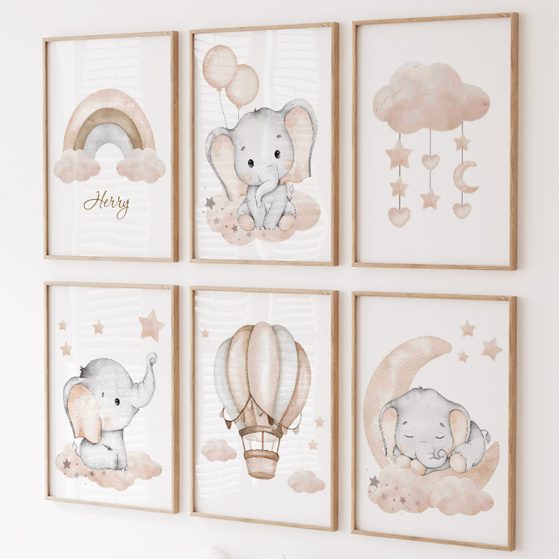 Cute Elephant Hot Balloon Moon - Animals Baby Nursery review and price