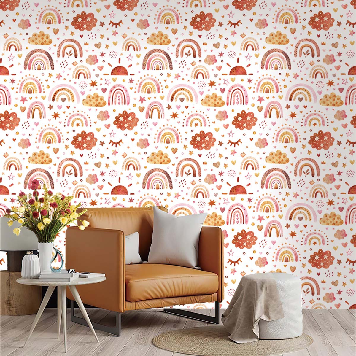 Boho Rainbow Kids Stick and Pe - Baby Nursery Peel And Stick Wallpaper review and price