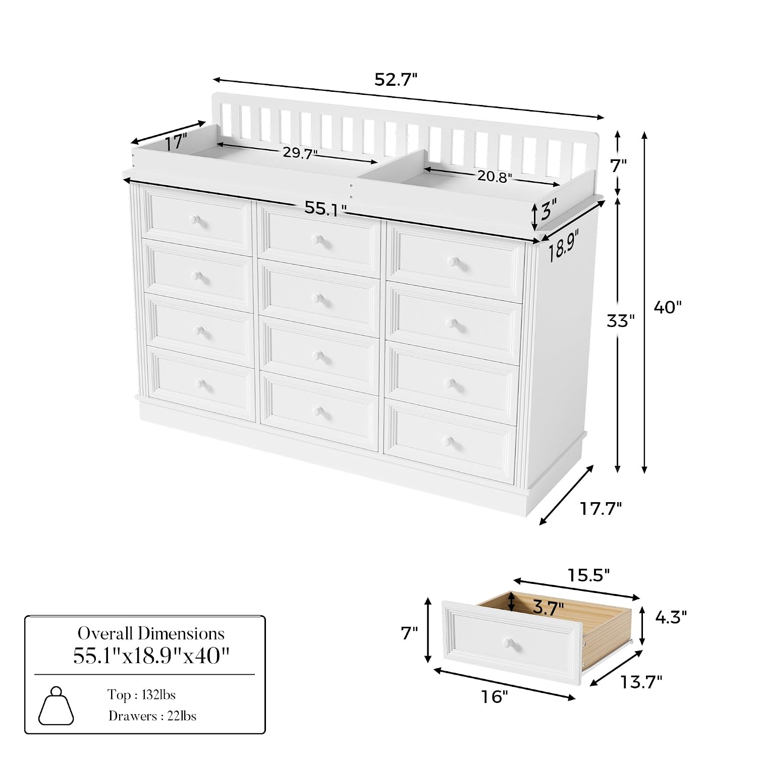 Baby Changing Table Dresser, 1 - Baby Nursery Dresser Changing Table review and price